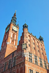 Fototapeta na wymiar Tower of Main City Hall Gdansk