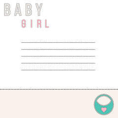 Baby girl shower design elements. Vector illustration with place for text.