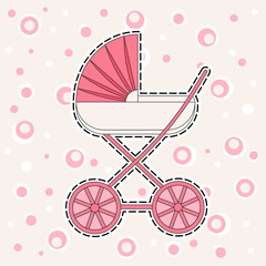 Baby pram. Abstract background Vector EPS-10