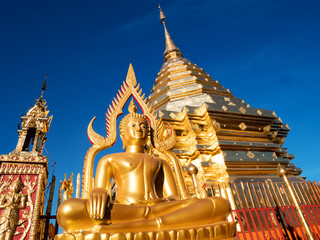 Obraz premium Wat Phra That Doi Suthep is tourist attraction of Chiang Mai, Thailand.
