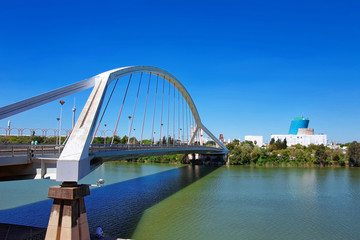 Barqueta Bridge over Guadalquivir River in Seville