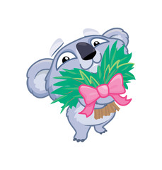 Koala with flowers