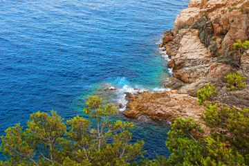Coast at Tossa de Mar at Mediterranean Sea
