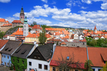 Fototapeta premium Roof view of State Castle in Cesky Krumlov Czech Republic