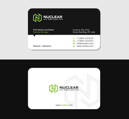 business card with N letter, green energy