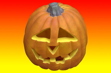 haloween pumpkin on a red yellow background