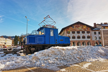 Old vintage engine locomotive train of Garmisch Partenkirchen