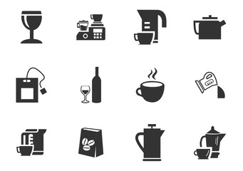 Utensils beverages icon set