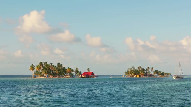 san blas caribbean islands seen from the sea panama