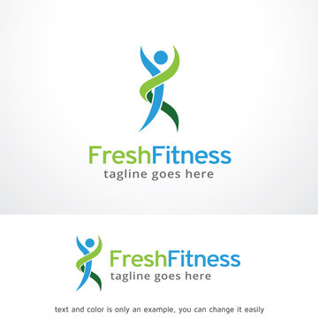 Fresh Fitness Logo Template Design Vector, Emblem, Design Concept, Creative Symbol, Icon