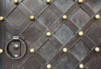 Vintage metallic pattern. Decorative checkered elements
