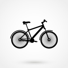 bicycle icon with shadow on white background