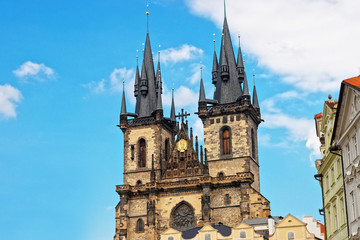 Fototapeta na wymiar Church of Our Lady before Tyn in Prague, Czech Republic