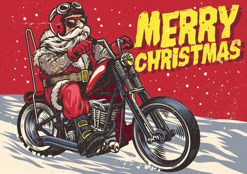 Santa on a motorcycle online