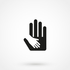 Obraz premium Caring hand logo, vector illustration