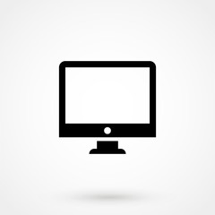 Computer monitor icon. Flat PC symbol