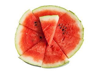 Slices of watermelon isolated on white background