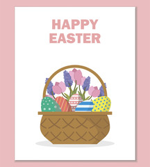 Happy Easter greeting card / decor / congratulations in flat style