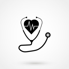 cardiology stethoscope heart icon