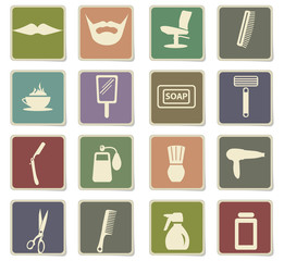 barbershop icon set