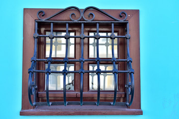 Restored Ottoman House's Windows in Eskisehir, Turkey