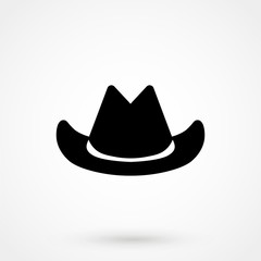 Silhouette symbol of cowboy hat traditional symbol. Simple Vector Illustration
