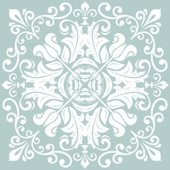 Elegant vector white ornament in classic style. Abstract traditional pattern with oriental elements. Classic vintage pattern