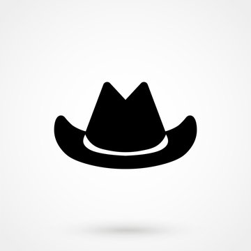 Silhouette symbol of cowboy hat traditional symbol. Simple Vector Illustration