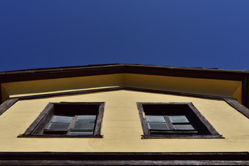 Restored Ottoman House's Windows in Eskisehir, Turkey