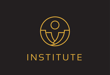 Abstract Institute Logo Template Design Vector, Emblem, Design Concept, Creative Symbol, Icon