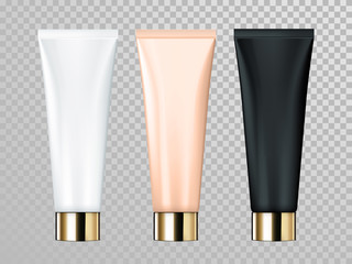 Cream or lotion tube isolated vector skin care cosmetic package template