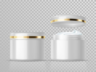 Cream jar isolated vector skin care cosmetic package template