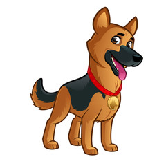 Friendly dog of the German Shepherd breed