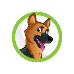 Friendly dog of the German Shepherd breed