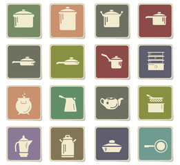 dishes icon set
