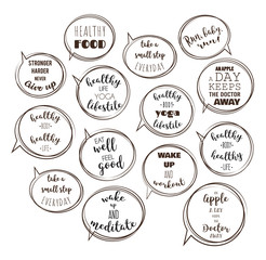 speech bubbles with motivation quotes