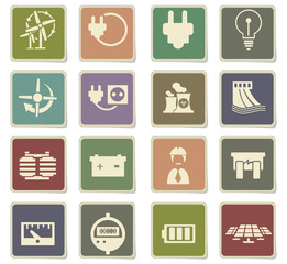 electricity icon set
