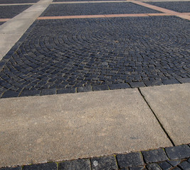 City stone pavement lined with granite and paving stones