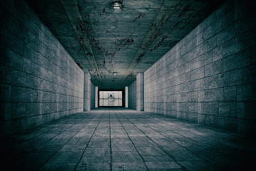 Horror scene of mental institution