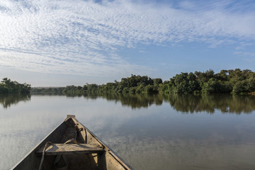 Pinasse on the Niger river, Niger, Africa