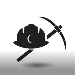 The pick icon. Pickax symbol. Flat Vector illustration