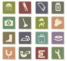 plumbing service icon set