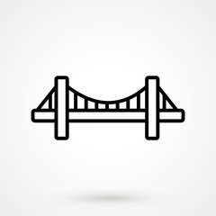 simple black thin line bridge logo