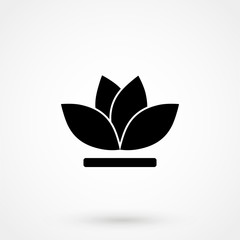Water lily flower icon. Simple illustration of water lily flower vector icon for web