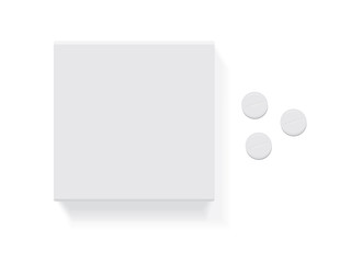 Package with medicines for your design and logo. It is easy to change the color of the box. Mock Up. Vector EPS10
