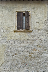Window with shutters.