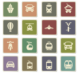 transport icon set