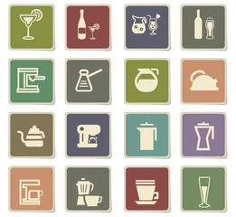 utensils for beverages icon set