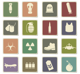 war symbols icon set