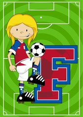 F is for Football Alphabet Learning Illustration